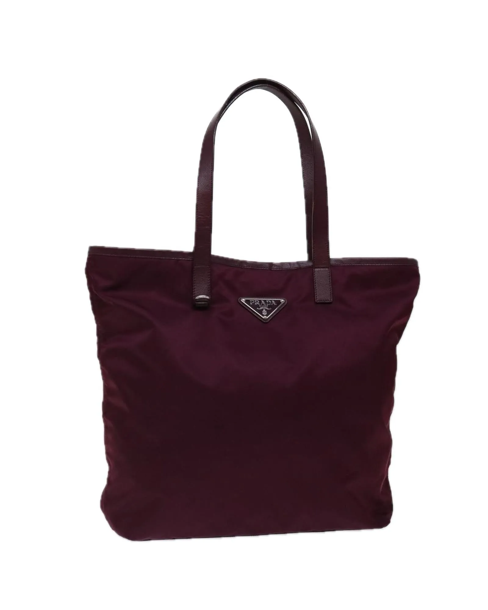 Nylon Tote Bag in Wine Red