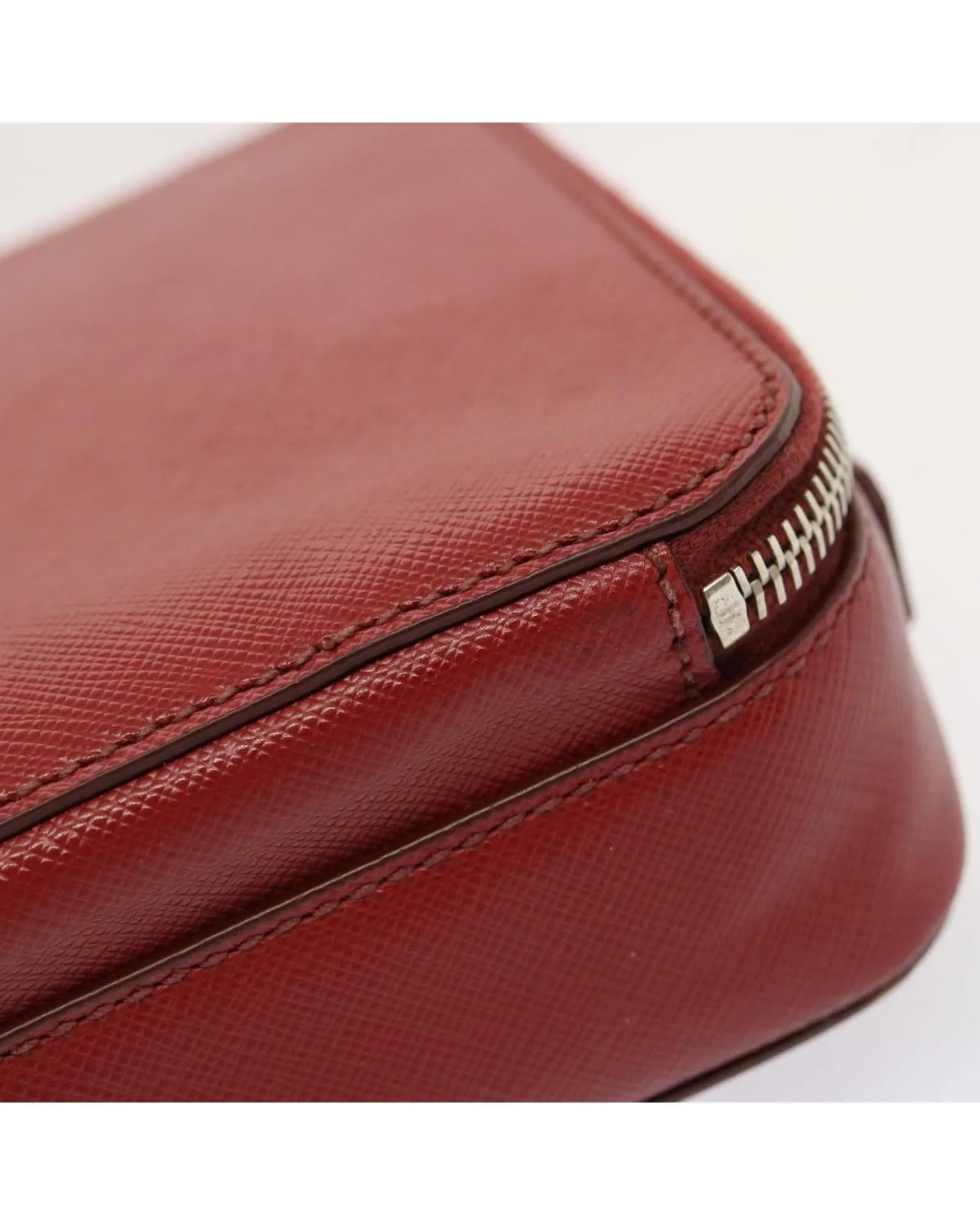 Saffiano Leather Clutch Bag in Red Made in Italy