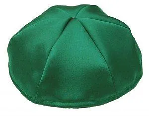 Satin Kippot with Optional Personalization - Kelly Green