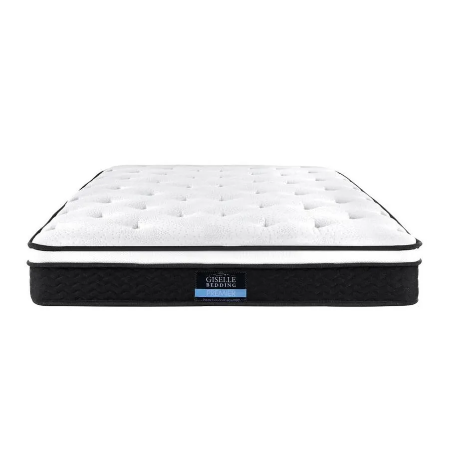 Single Package | Cottesloe Wooden Bed White & Bonita Pillow Top Mattress (Medium Firm)