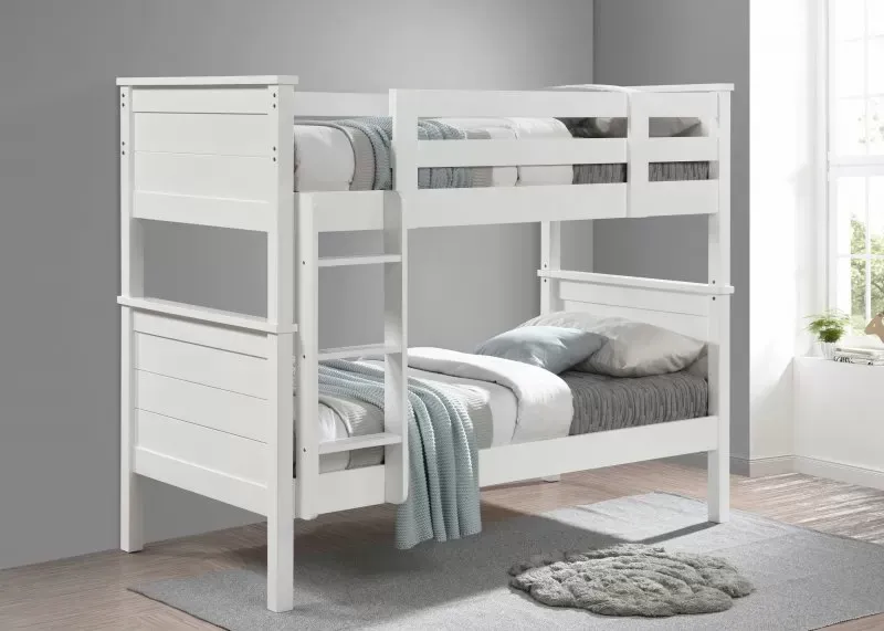 Single White Bunk Bed -Single & Single