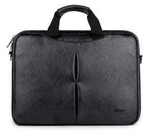 THE CLOWNFISH Leatherette Laptop Briefcases for 14 inch Laptops (Black)