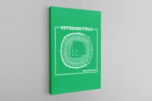 The Vet Seating Chart Canvas | Veterans Stadium Kelly Green Wall Canvas