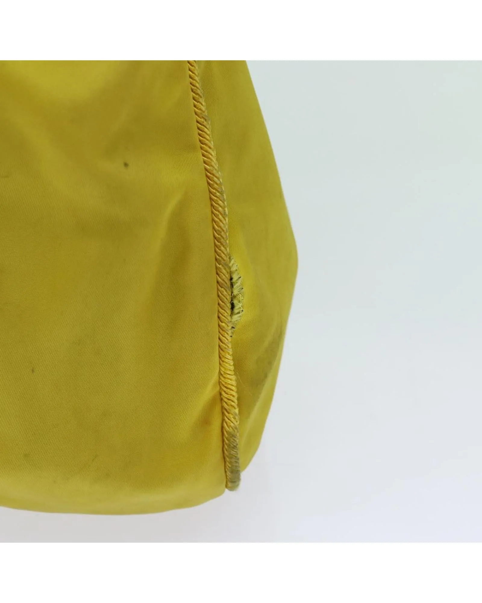 Yellow Nylon Hand Bag with Accessory - Made in Italy