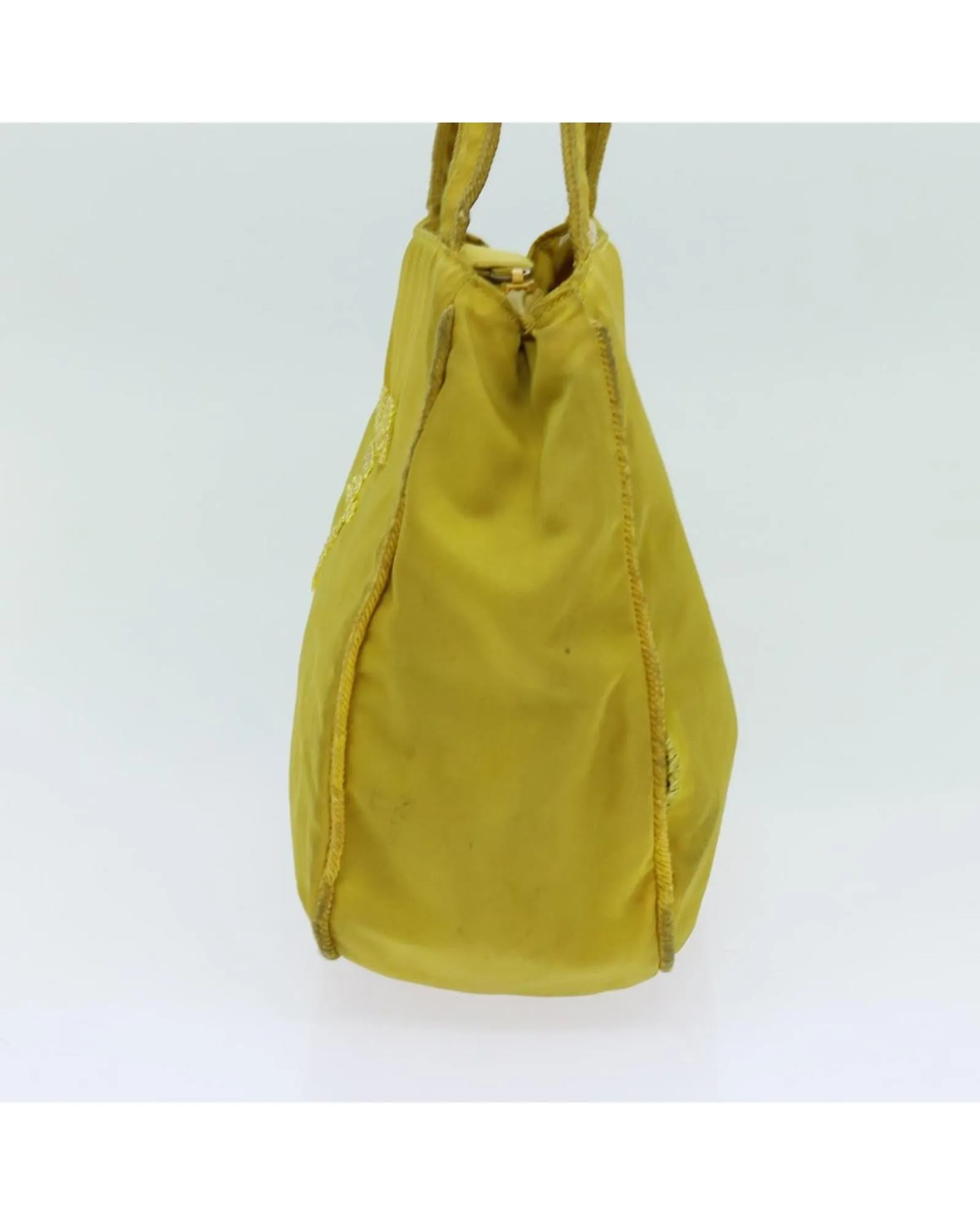 Yellow Nylon Hand Bag with Accessory - Made in Italy