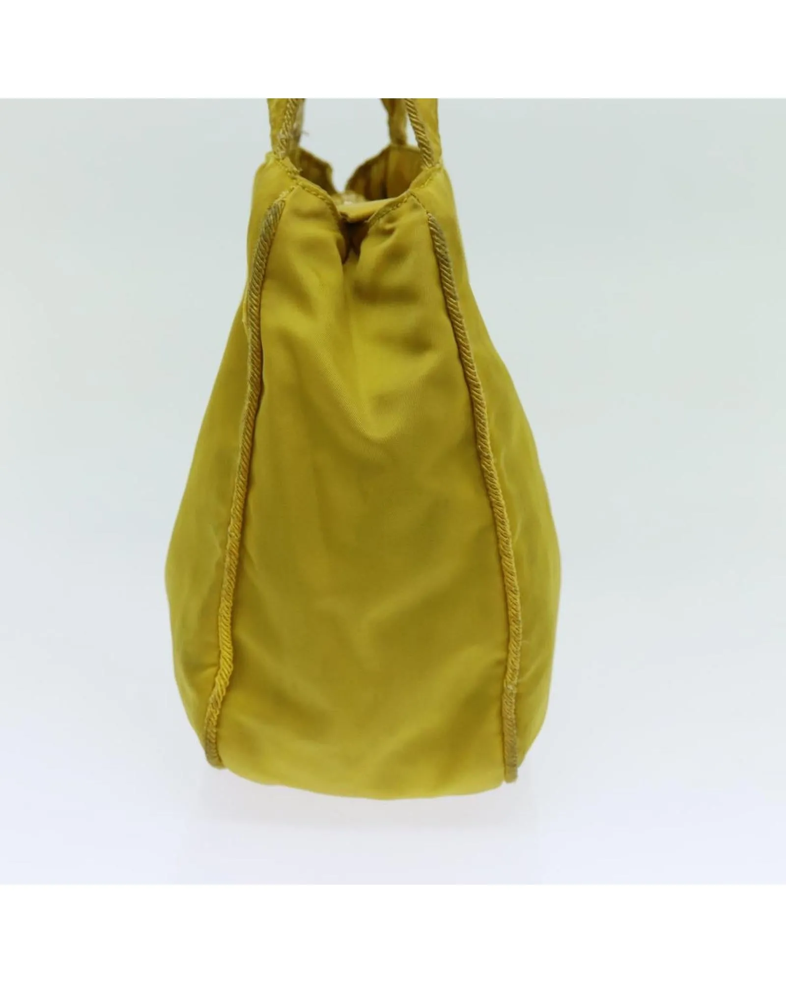 Yellow Nylon Hand Bag with Accessory - Made in Italy